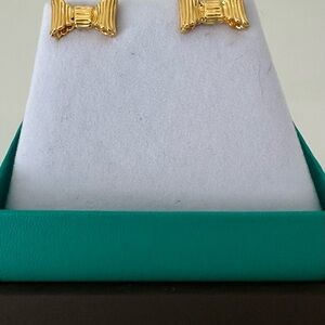 Kate Spade Gold Bow Ribbon Earrings